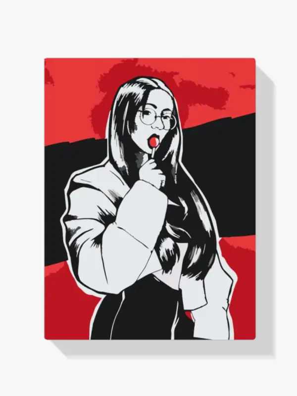 Vente Directe Schilderen op nummer – Rode lolly - 80x80cm