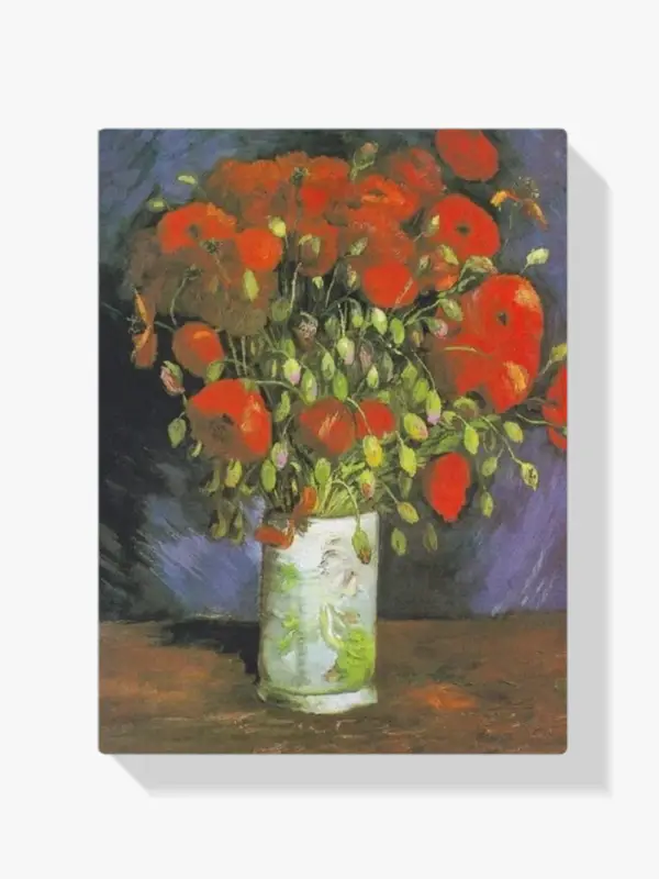 Achat Immédiat Schilderen op nummer – Vaas met rode klaprozen - 70x80cm