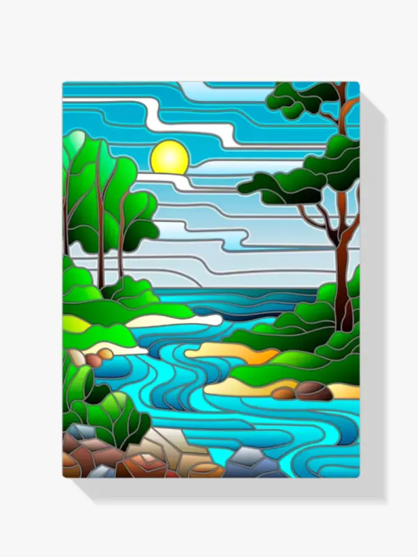 Acheter Direct Schilderen op nummer – De rivier - 110x110cm