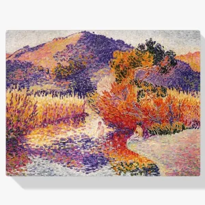 Achat Immédiat Schilderen op nummer – Rivier in Saint cir - 40x40cm