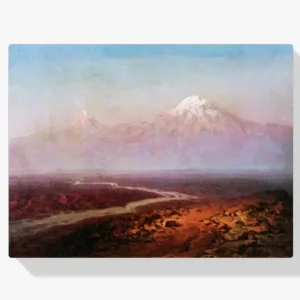 Acheter Direct Schilderen op nummer – De rivier Araks en berg Ararat - 80x90cm