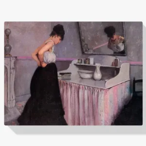 Vente Directe Schilderen op nummer – Vrouw aan een kaptafel - 50x50cm