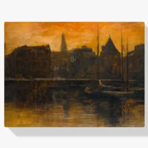 Vente Flash Schilderen op nummer – Zicht op de Prins Hendrikkade met de Schreierstoren Amsterdam - 70x80cm