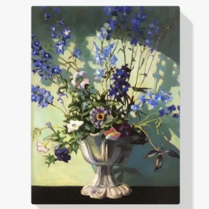 Vente Flash Schilderen op nummer – Riddersporen in een witte vaas - 90x90cm