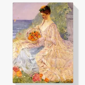 Achat Immédiat Schilderen op nummer – Vrouw met een bloemenmand - 60x60cm