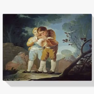 Achat Immédiat Schilderen op nummer – Kinderen blazen ballonnen - 80x80cm