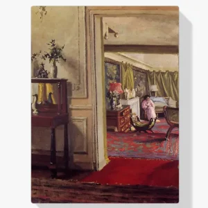 Achat Immédiat Schilderen op nummer – Interieur met vrouw in roze - 40x40cm
