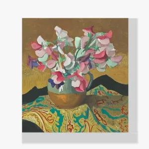 Vente Directe Schilderen op nummer – Stilleven met rode paprika’s op een wit gelakte tafel - 100x100cm