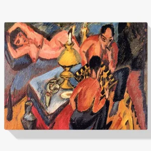 Acheter Direct Schilderen op nummer – Erich Henkel en Otto Mueller spelen schaak - 40x50cm