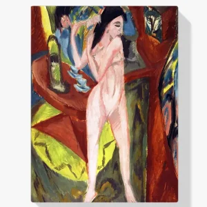 Vente Flash Schilderen op nummer – Vrouwelijk naakt dat haar haar kamt - 110x110cm