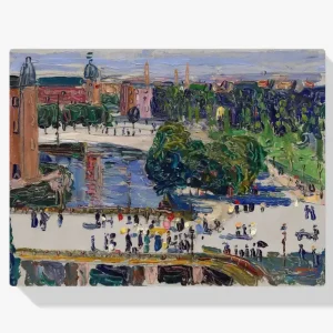 Vente Flash Schilderen op nummer – Amsterdam Uitzicht vanuit het raam - 90x90cm