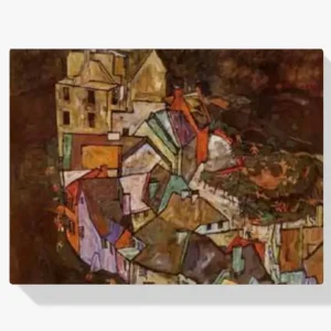 Vente Directe Schilderen op nummer – Rand van de stad (ook bekend als Krumau Town Crescent III) - 100x100cm