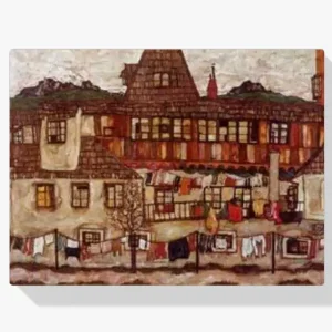 Achat Immédiat Schilderen op nummer – Huis met drogende was - 30x40cm