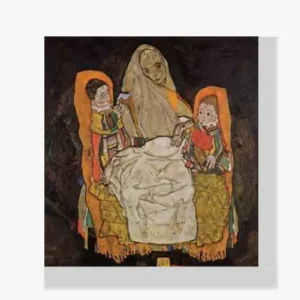 Achat Immédiat Schilderen op nummer – Moeder met twee kinderen - 70x70cm