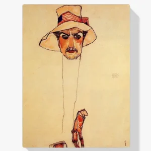 Vente Directe Schilderen op nummer – Portret van een man met een slappe hoed - 90x90cm