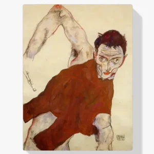 Vente Flash Schilderen op nummer – Zelfportret in wambuis met rechterelleboog opgeheven - 60x60cm