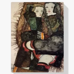 Vente Directe Schilderen op nummer – Twee meisjes op een gerafelde deken - 110x110cm