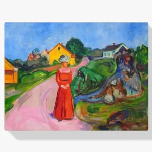 Vente Flash Schilderen op nummer – Vrouw in rode jurk - 90x90cm