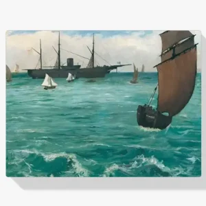 Vente Flash Schilderen op nummer – De Kearsarge bij Boulogne - 110x110cm