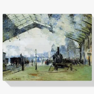 Acheter Direct Schilderen op nummer – Aankomst van de Normandische trein Gare Saint-Lazare - 70x70cm