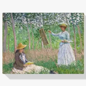 Vente Flash Schilderen op nummer – In het bos bij Giverny Blanche Hoschede bij haar ezel met Suzanne Hoschede - 80x80cm