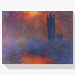 Acheter Direct Schilderen op nummer – Huis van het Parlement Effect van Zonlicht in de Mist 1 - 40x50cm