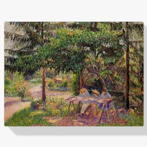 Achat Immédiat Schilderen op nummer – Kinderen in een tuin in Eragny - 60x80cm