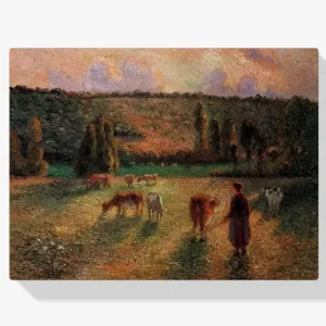 Achat Immédiat Schilderen op nummer – Koeherder bij Eragny - 110x110cm