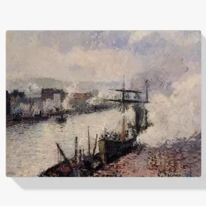 Vente Directe Schilderen op nummer – Stoomboten in de haven van Rouen - 50x50cm