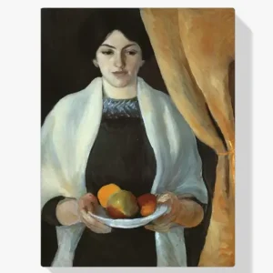 Vente Directe Schilderen op nummer – Portret van de kunstenaarsvrouw met appels - 80x80cm