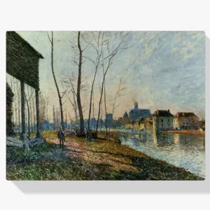 Achat Immédiat Schilderen op nummer – Een februarimorgen in Moret-sur-Loing - 60x60cm