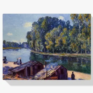 Vente Flash Schilderen op nummer – Hutten langs het Loingkanaal Zonlichteffect - 80x90cm