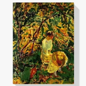 Vente Directe Schilderen op nummer – Vrouw in een tuin - 110x110cm